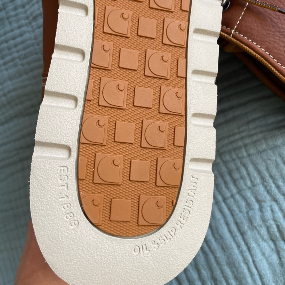 NEW 10.5 WIDE Carhartt Men's 6" Waterproof Moc Toe Casual Wedge Work Boot, Tan - Picture 8 of 13